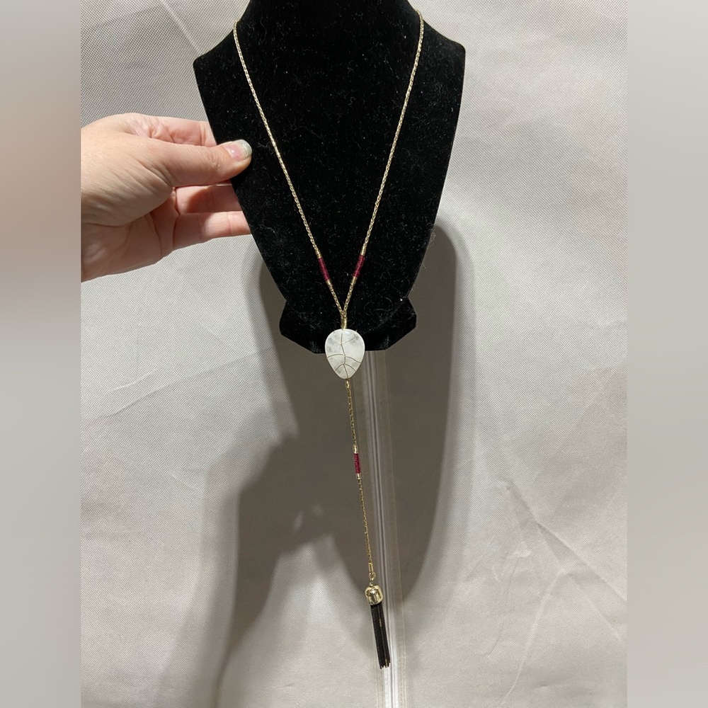 Lane Bryant Lariat Drop Necklace Stone